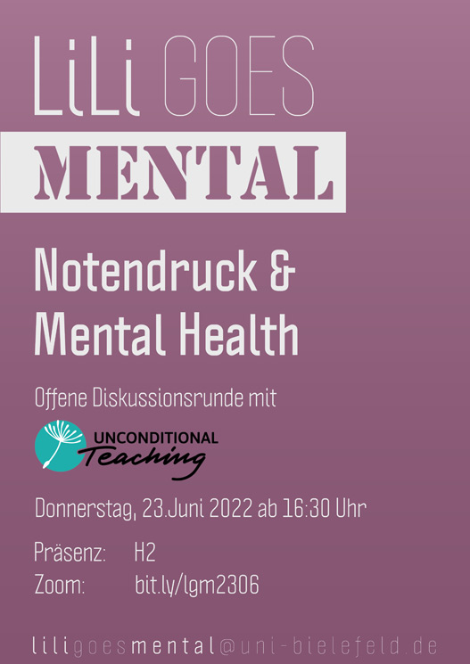 Veranstaltungsankündigung Notendruck und Mental Health